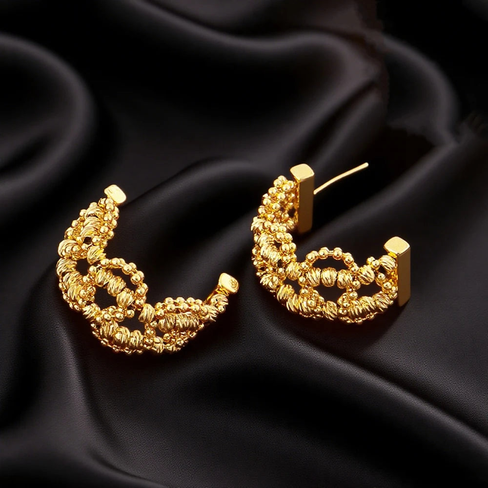 Luxury Gold Plated Necklace Earrings Ring Bracelet Jewelry Set for Women Man Dubai Noble Design Jewelry Gift for Party Wedding