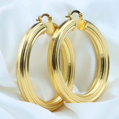 2025 Chic 6.5 cm Oversized Hoop Earrings for Women, Lightweight Statement Jewelry for Daily & Party