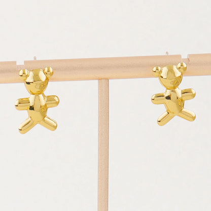 Fashion Jewelry Bear Necklace Cute Women's Jewelry 18k Gold Earring Set Exquisite Design Goth Party Christmas Gift