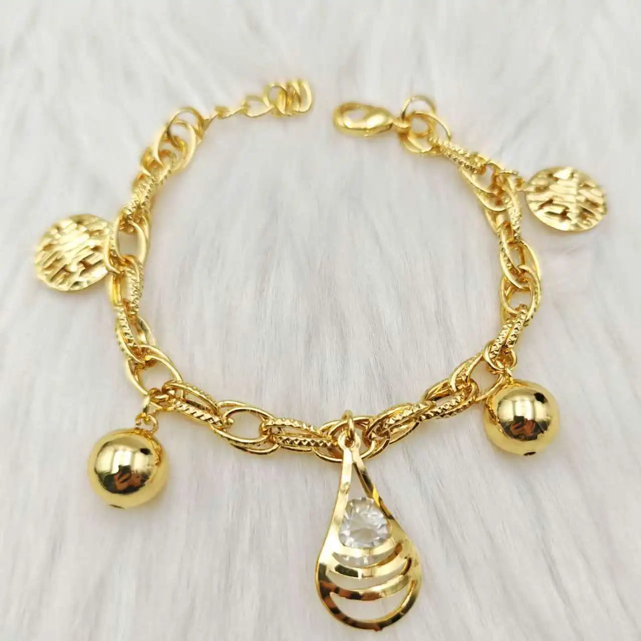 Dubai Hollow Flower-Leaf Pendant Chain Bracelet, Stainless Steel Africa Wedding Gift, Trendy Accessories for Jewelry
