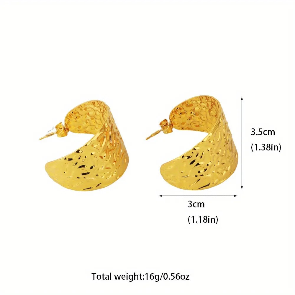 African Retro Ladies Earrings Punk Exaggerated Gold Earrings Leaves Flowers Jewelry Party Christmas Date Gift