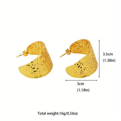 African Retro Ladies Earrings Punk Exaggerated Gold Earrings Leaves Flowers Jewelry Party Christmas Date Gift