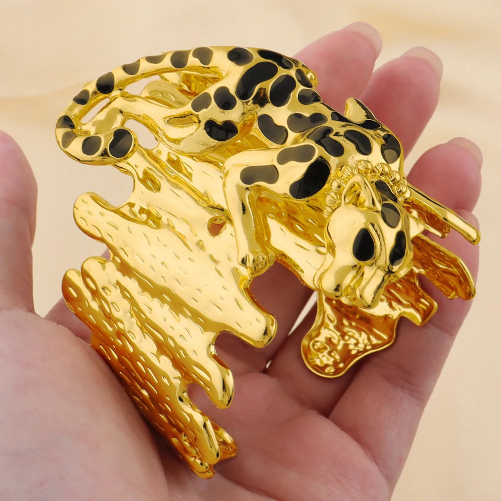 Personalized Creative Irregular Texture Leopard Ring Bracelet Set For Women Girls Fashion Jewelry Holiday Party Gift Wholesale