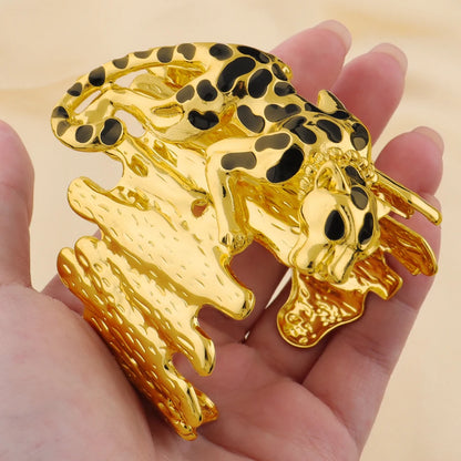 Personalized Creative Irregular Texture Leopard Ring Bracelet Set For Women Girls Fashion Jewelry Holiday Party Gift Wholesale