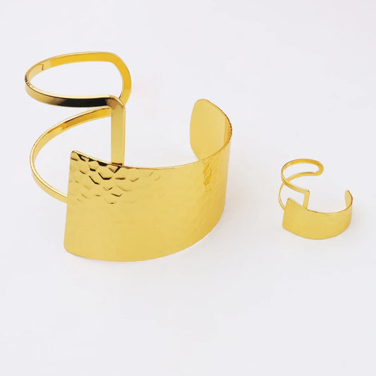 Women Girls Adjustable Open Cuff Bracelet, Exaggerated Hip-Hop Wristband, Unique Fashionable Streetwear Jewelry Gift, Trendy Wid