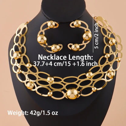 France Luxury Bridal Jewelry Set for Women, Indian Nigerian Wedding Necklace & Earring Gift for Jewellery Woman