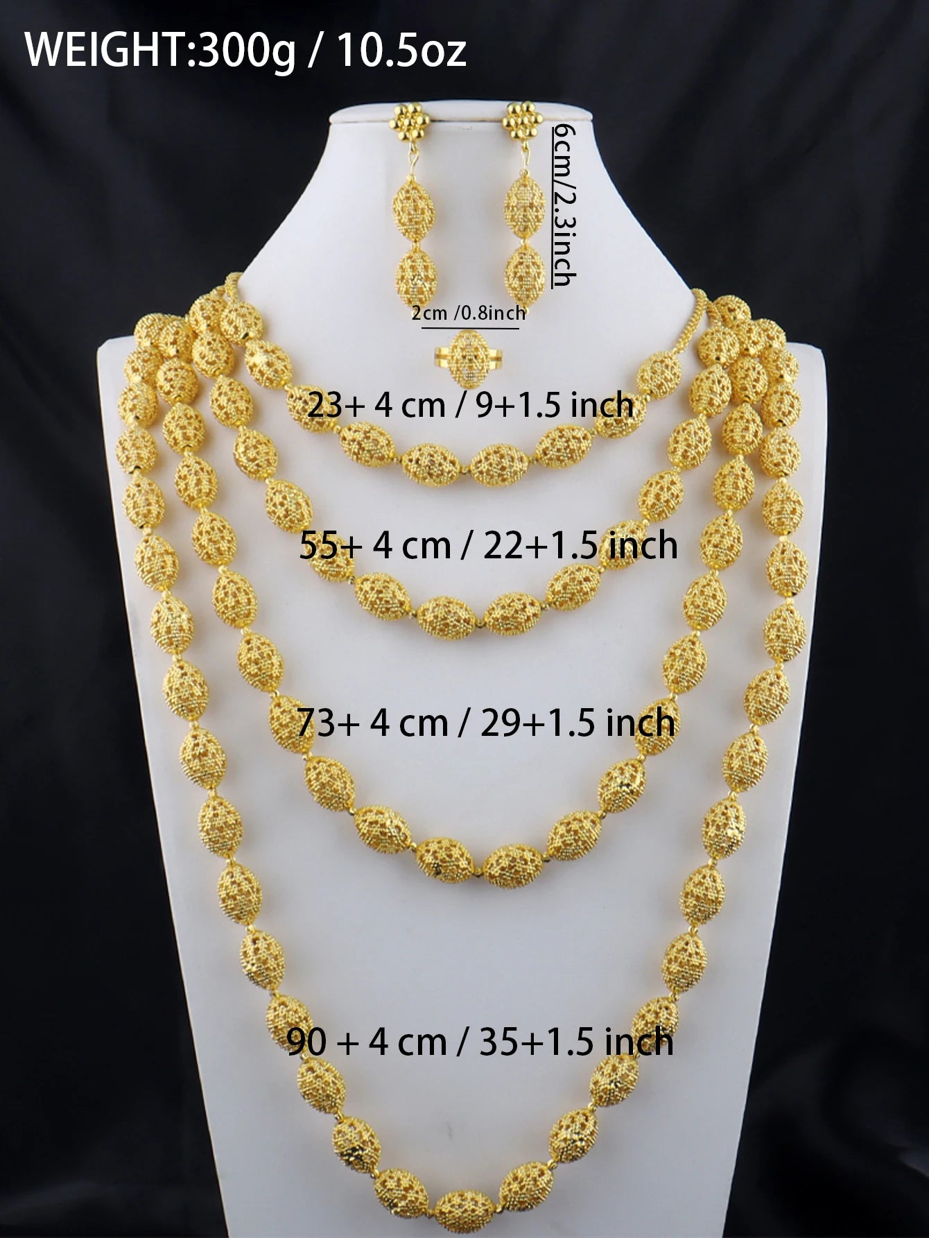 Necklace Earrings Ring Set for Women, Luxury Nigeria Bridal Jewelry Sets, Wedding Party Jewellery Woman Gift