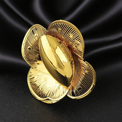 Elegant Multi Layer Petal Flower Earrings 2025 New Women Style Design Ring and Earrings for Women Classic Gold Color Jewelry