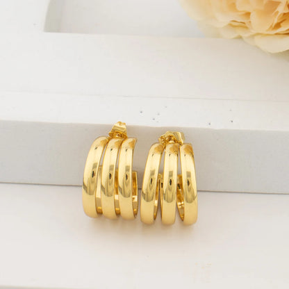 Round Big Twist Hoop Earrings Trendy 18K Gold Plated Elegant Earrings for Women Fashion Jewelry Accessories Birthday Party Gift