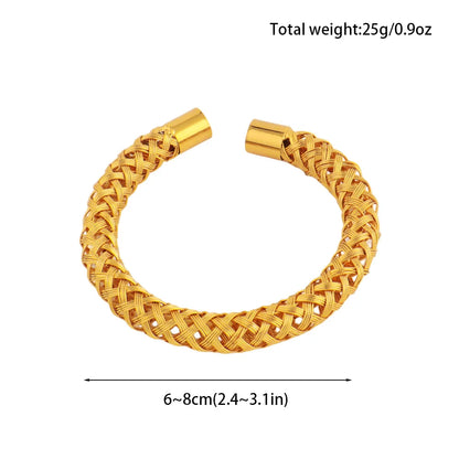 Nigeria Women Luxury  Adjustable Bracelet Dubai Fashion Flower Bangle Weaving Bangle Jewelry Gift For Party Mother's Day Wedding