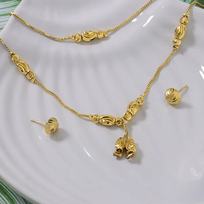 Dubai Gold Color Small Beads Necklace Earrings Fashion Charms Ball Sets for Women/Girls Ethioipian Jewelry African Indian Gift