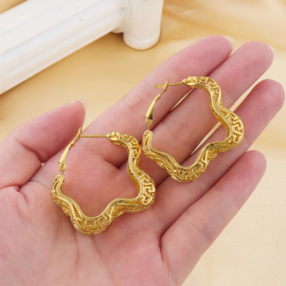 Vintage Boho Style Hoop Earrings for Women Ethnic Hollow Earrings Party Jewelry Gifts New Trend Accessories