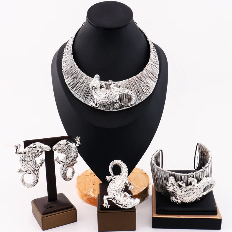 Earring Set & Necklace for Women, Fashion Wedding Party Bangle Ring Jewelry Sets Gift Jewellery Woman Daily Wear