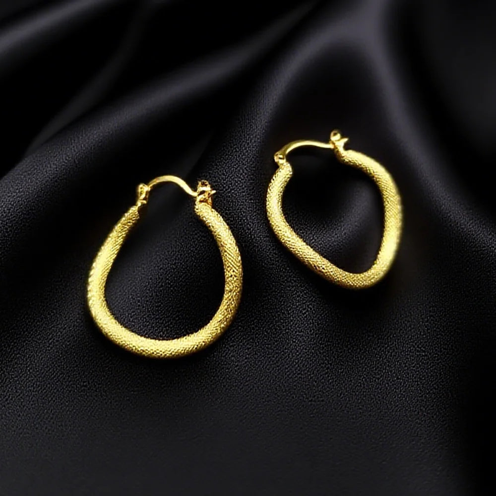 Stainless Steel Gold Color Geometric Metal Mesh Earrings Gold Plated Circle Earring For Women Girls New Trend Jewelry Gift