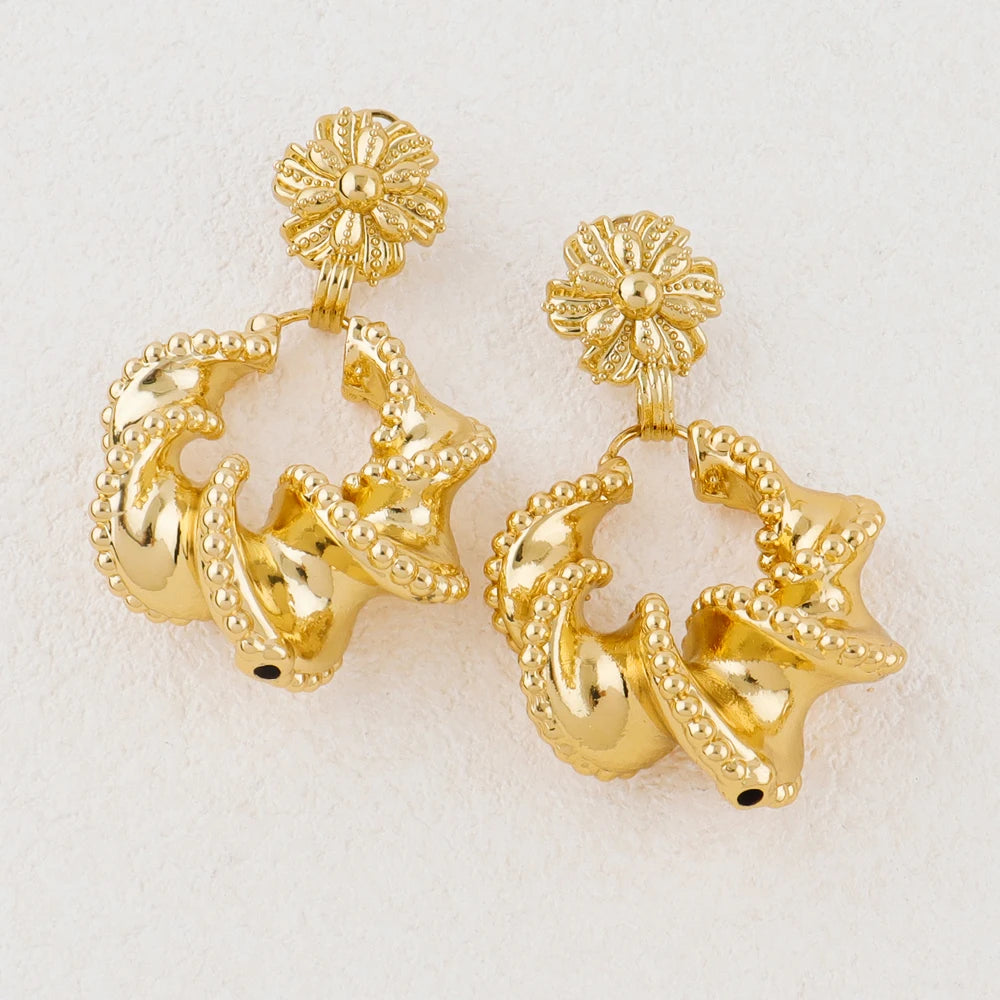 Dubai Luxury 18K Gold Plated Earrings African Hoop Earrings For Women Jewelry Sets Indian Nigerian Wedding Jewellery Party Gifts