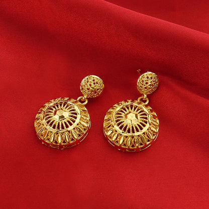 Dubai Gold Plated Luxury Noble Necklace Charm Earrings for Women Big Shell Shape Jewelry Set for Party Wedding Christmas Gift