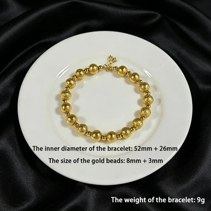 Stainless Steel Beads Bracelets Woman Gold Plated Beaded Bracelet Waterproof Jewelry Daily Wear Party Holiday Jewelry Gifts