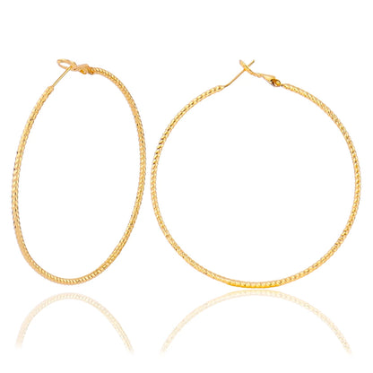 Hot Lady Big Large Circle Hoop Earrings Trendy Exaggerate Simple Geometric Metal Earrings for Women Party Jewelry Gift