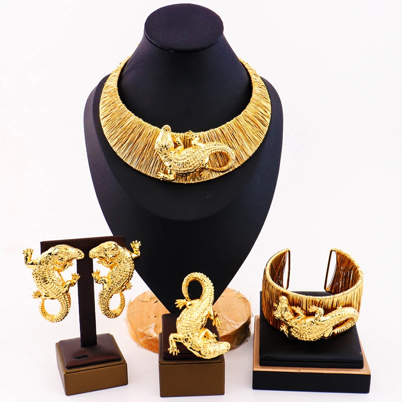 Earring Set & Necklace for Women, Fashion Wedding Party Bangle Ring Jewelry Sets Gift Jewellery Woman Daily Wear