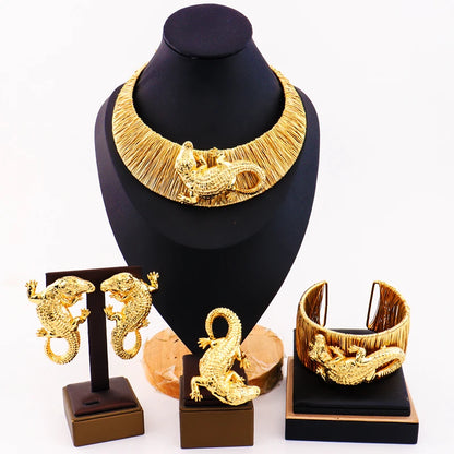Earring Set & Necklace for Women, Fashion Wedding Party Bangle Ring Jewelry Sets Gift Jewellery Woman Daily Wear