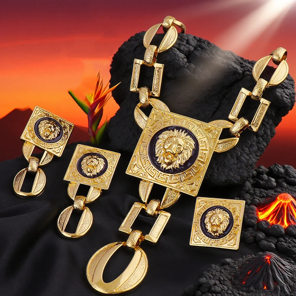 Hot Sale Fashion Ladies Jewelry Set for Women Simple Fashion Jewelry Accessories Face Design Large Square Ring Luxury Gift