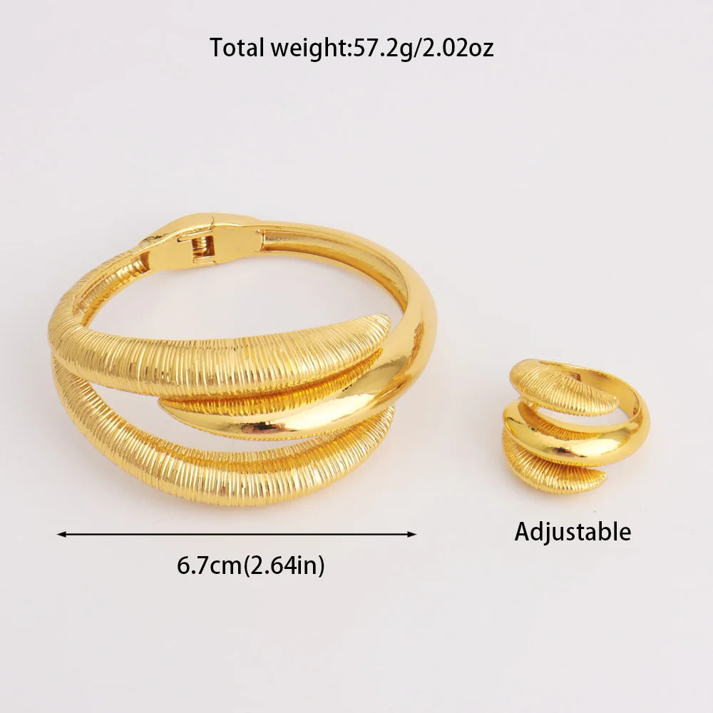 Colorful Nigerian Bangle And Ring Set Ethiopian Jewelry Gift for Women Chic Daily Accessory for Easter