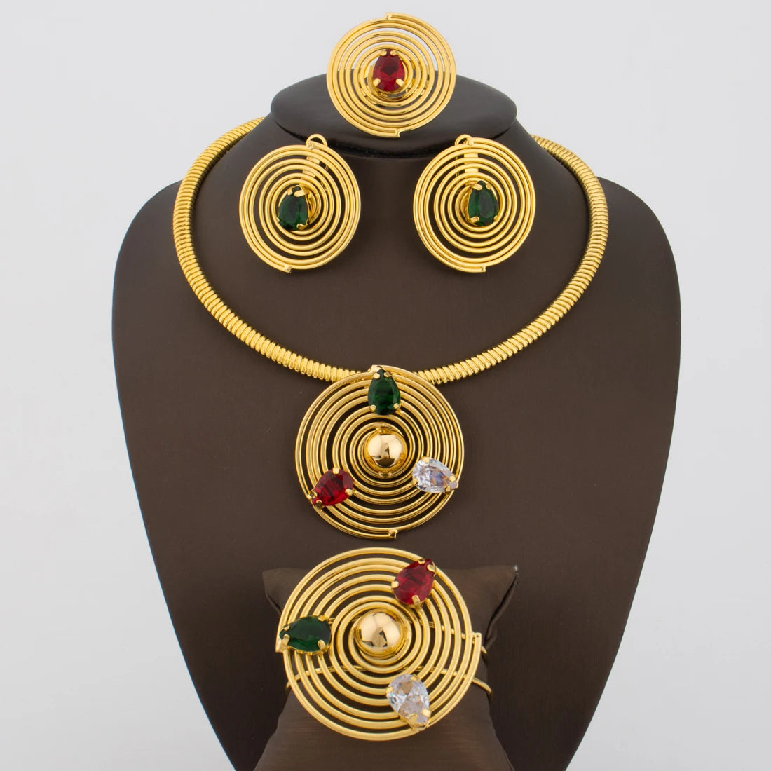 2025 Luxury-Plated Elegant Jewelry Set for Women – Necklace, Bracelet, Ring & Earrings, Noble Design Gift for Wedding