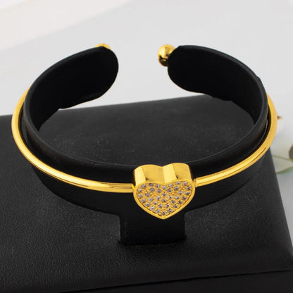 Hot New Fashion Adjustable Crystal Love With Heart-Shaped Bracelet Charm Bangles For Women's Daily Wear Jewelry Gifts