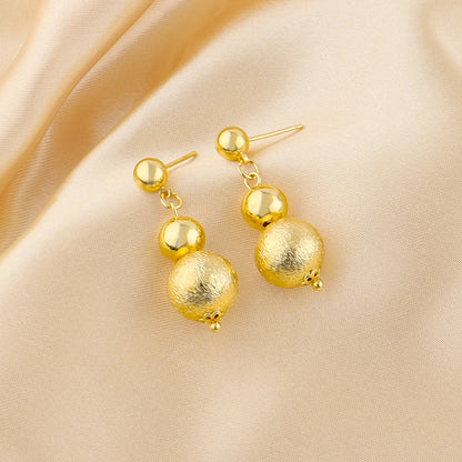 Italy French Gold Plated Round Necklace Earrings Set for Women Charm Gold Color Jewelry Gift for Party Wedding Dating