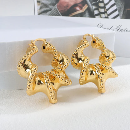 Plated Dubai Hoop Earrings for Bride, 2022 Trend Wedding Jewelry Set, Luxury Hook Earrings & Necklace for Women