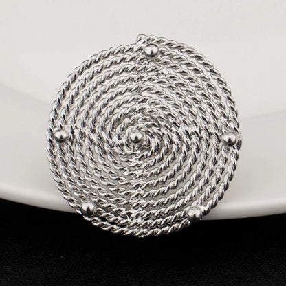 Large Round Earrings Collar Necklace Silver Color Bangle Ring Set for Women America Exaggerated Jewelry Set For Party Dressing