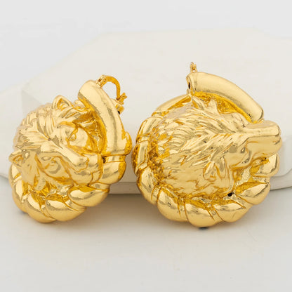 African Hoop Earrings jewelry for woman earrings Gold Color Large Dangle Earrings Dubai Weddings Bridal engagement Earrings