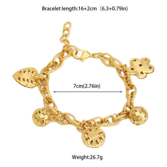 France Animal Flower Pendant Chain Bracelet for Women, Stainless Steel Africa Wedding Party Gift, Trendy Daily Accessor