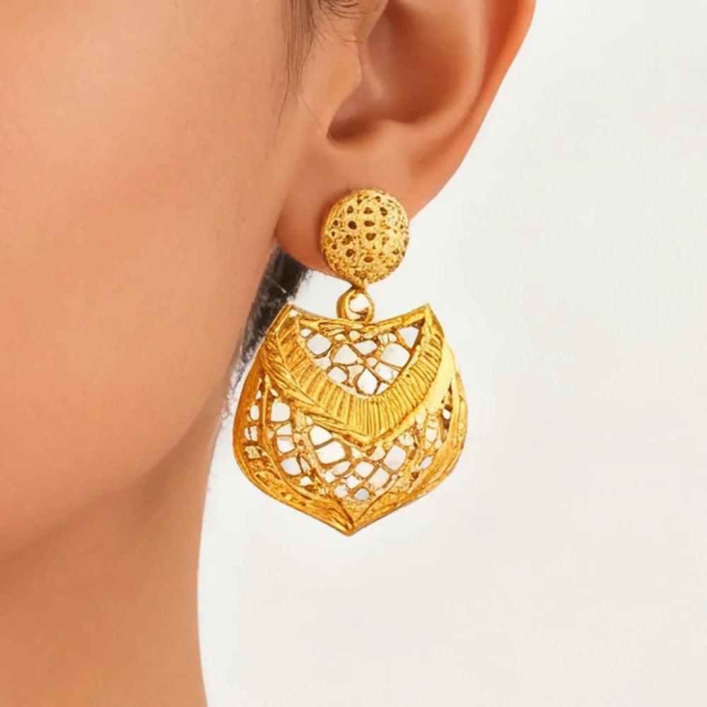 ethiopian jewelry set gold Special design Necklace and earrings Rings set for women high quality plated jewelry sets gifts