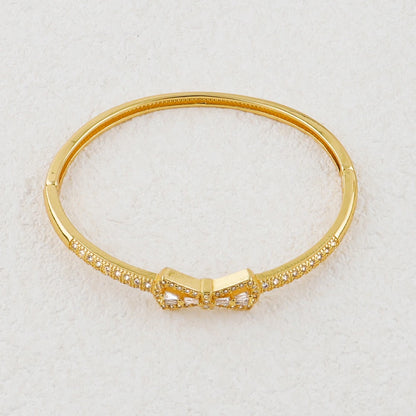18K Shiny Gold Color Bracelet Ring Set Dubai Jewelry Designer Jewelry Ladies Fashion Bracelet Wholesale Jewelry Set
