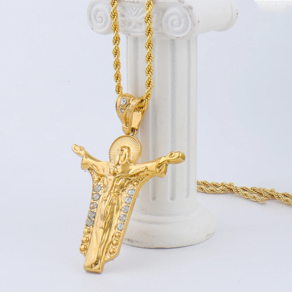 America Classics Pendant Necklace For Women Men Dubai Zircon Heavenly Father Pendants Jewelry Gift For Prayer Party Graduate