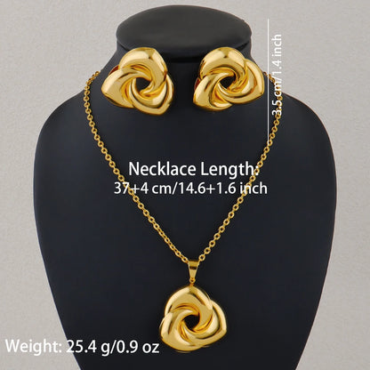 Stainless steel Necklace and earrings set for women high quality sets 24k plated jewelry gifts for women weddings mother set