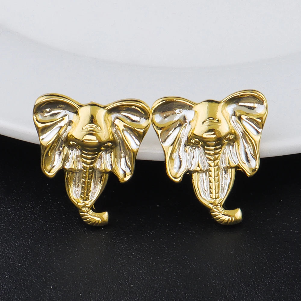 Women's Jewelry Set Dubai Gold Earrings Necklace Nigerian Bridal Jewelry Wedding Accessories Elephant Bracelet Ring Party