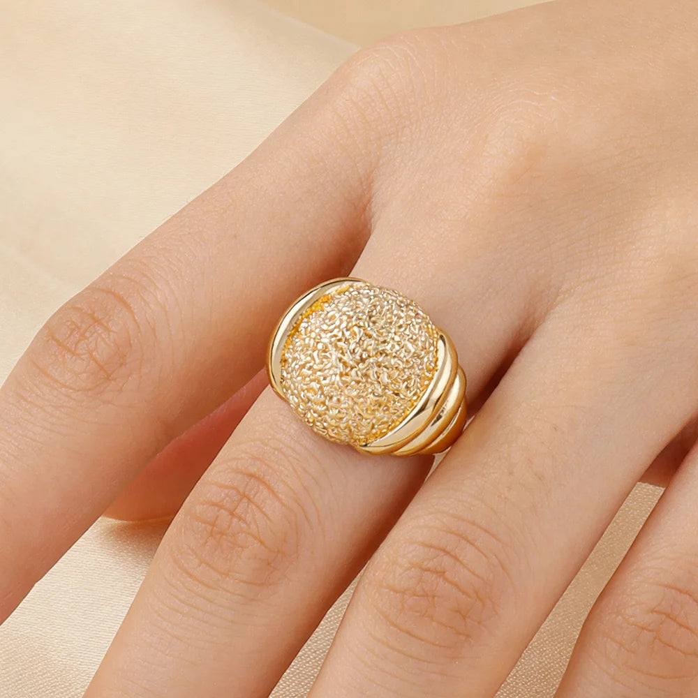 Minimalist Style Ring 18K Gold Plated Simple Titanium Rings for Women Gold Color Never Fade Luxury Classic rings Trendy Gift