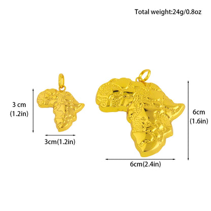 Plated Africa Map Pendant Necklace – Hip Hop Jewelry for Women & Men, Luxury Stainless Steel Copper Chain, jewellery w