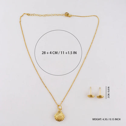 Ocean Series Gold Color Shell Earrings Necklaces For Women Girls Fashion Pendant Necklace Beach Female Summer Jewelry Accessory