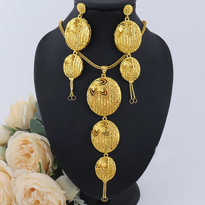 Color Indian Jewelry Set: Earrings & Necklace Gift for Women, Dubai Arabic Bridal Party