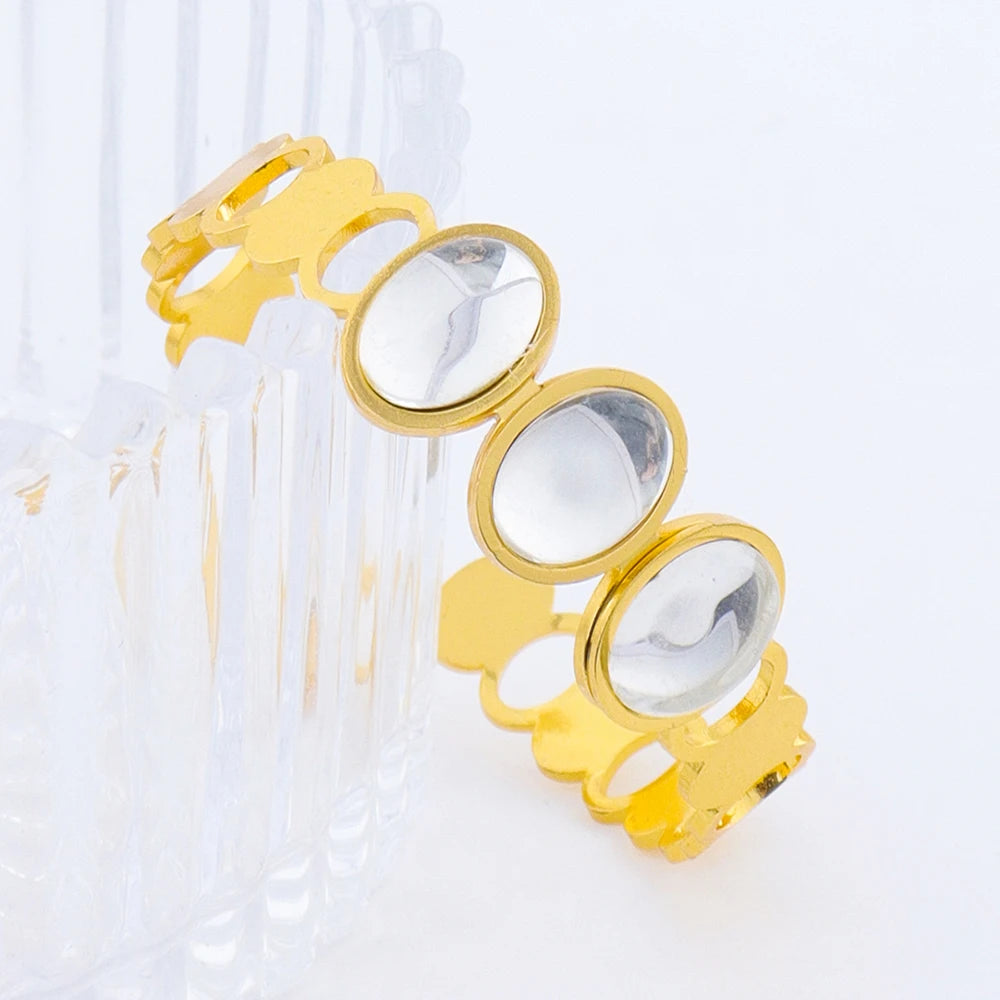 Luxurious High-quality Stainless Steel Gold Color Cuff Bracelet Bangle for Women Gold Plated Waterproof Jewelry Gifts