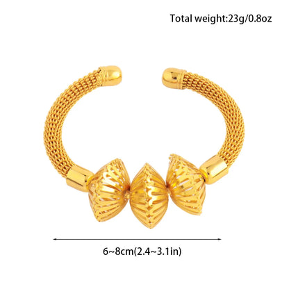 Women Charm Adjustable Bracelet Dubai Round Bead Bangle African Hollow Out Bangle Jewelry Gift For Party Mother's Day Wedding