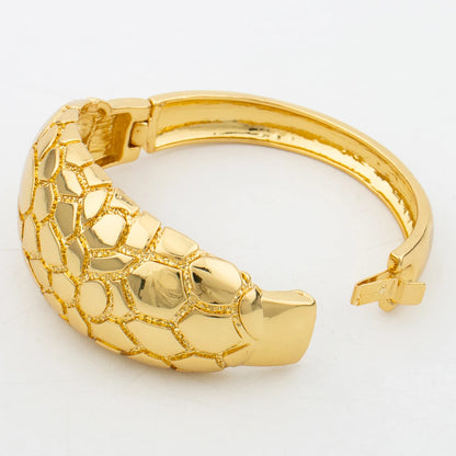Dubai 18K Gold Color Bangle Ring for Luxury Women Fashion African Bracelet for Wedding Party Gift Jewelry