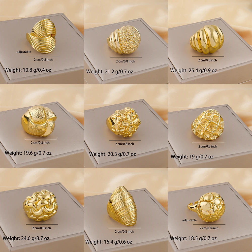 Minimalist Style Ring 18K Gold Plated Simple Titanium Rings for Women Gold Color Never Fade Luxury Classic rings Trendy Gift