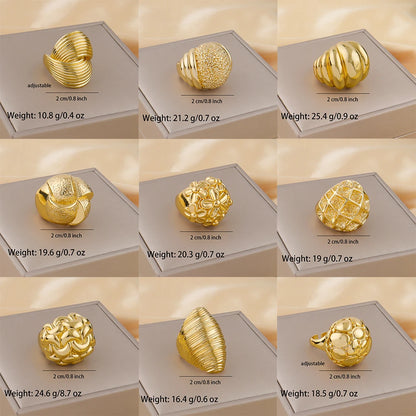 Minimalist Style Ring 18K Gold Plated Simple Titanium Rings for Women Gold Color Never Fade Luxury Classic rings Trendy Gift