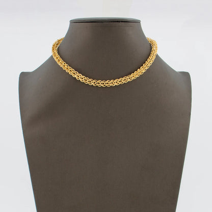 African Dubai Chain Necklace Jewelry Set for Women 18k Gold Color Choker Necklace Waist Belt for Weddings Bridal Jewelry Set