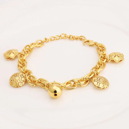 France Animal Flower Pendant Chain Bracelet for Women, Stainless Steel Africa Wedding Party Gift, Trendy Daily Accessor