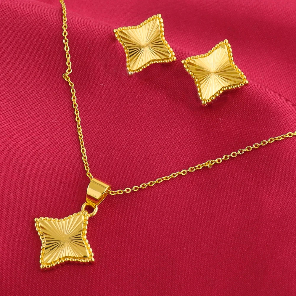 Retro Waterproof Ocean Star Pendant Necklace & Earrings Set for Women, High-Quality Summer Jewelry Gift